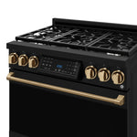 Thor Kitchen Black Stainless Steel Freestanding Professional Liquid Propane Gas Range|Gordon Ramsay Series (6 cu.ft.) - RSG36BLP-BRZ