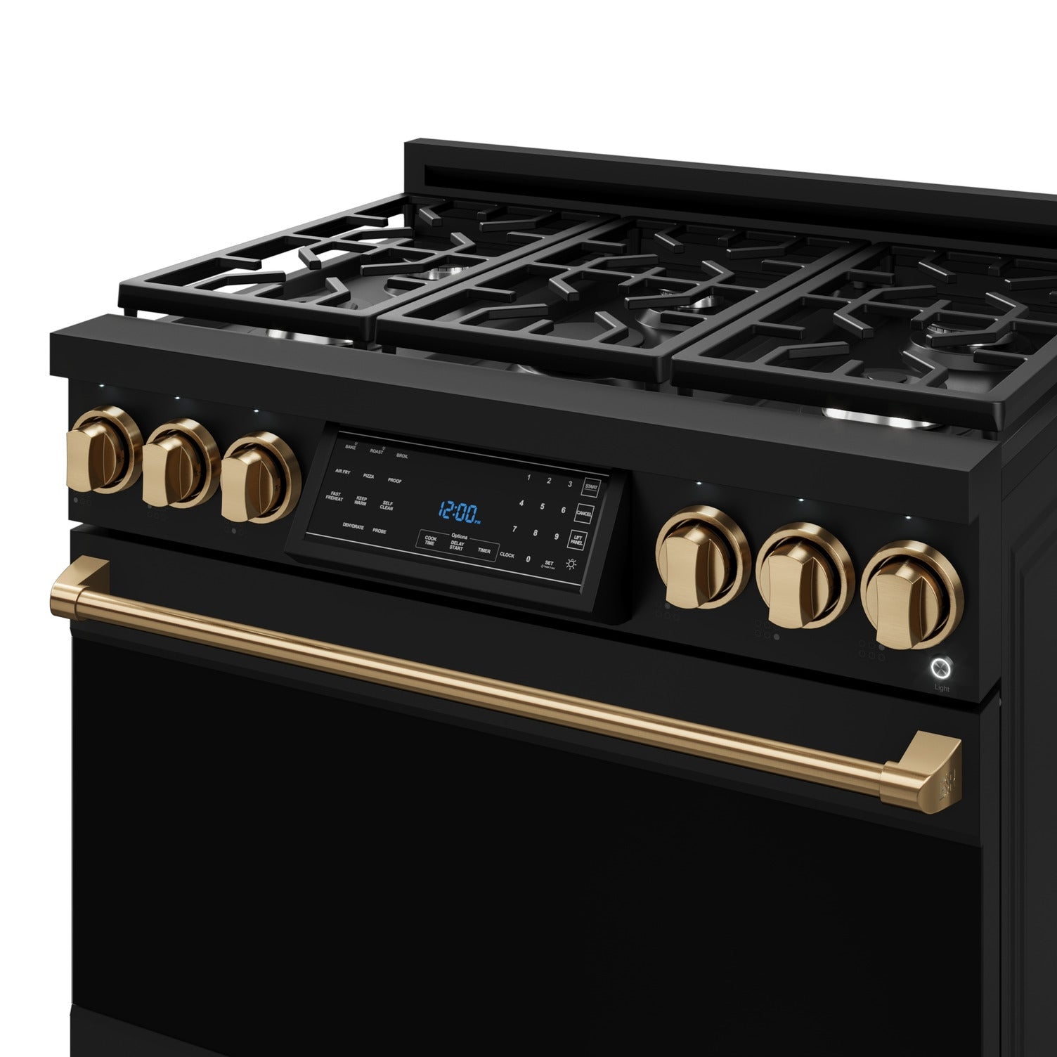 Thor Kitchen Black Stainless Steel Freestanding Professional Liquid Propane Gas Range|Gordon Ramsay Series (6 cu.ft.) - RSG36BLP-BRZ