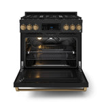 Thor Kitchen Black Stainless Steel Freestanding Professional Liquid Propane Gas Range|Gordon Ramsay Series (6 cu.ft.) - RSG36BLP-BRZ