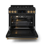 Thor Kitchen Black Stainless Steel Freestanding Professional Gas Range|Gordon Ramsay Series (6 cu.ft.) - RSG36B-BRZ