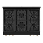 Thor Kitchen Black Stainless Steel Freestanding Professional Liquid Propane Gas Range|Gordon Ramsay Series (6 cu.ft.) - RSG36BLP-BRZ