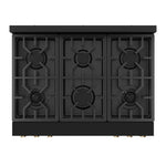 Thor Kitchen Black Stainless Steel Freestanding Professional Liquid Propane Gas Range|Gordon Ramsay Series (6 cu.ft.) - RSG36BLP-BRZ