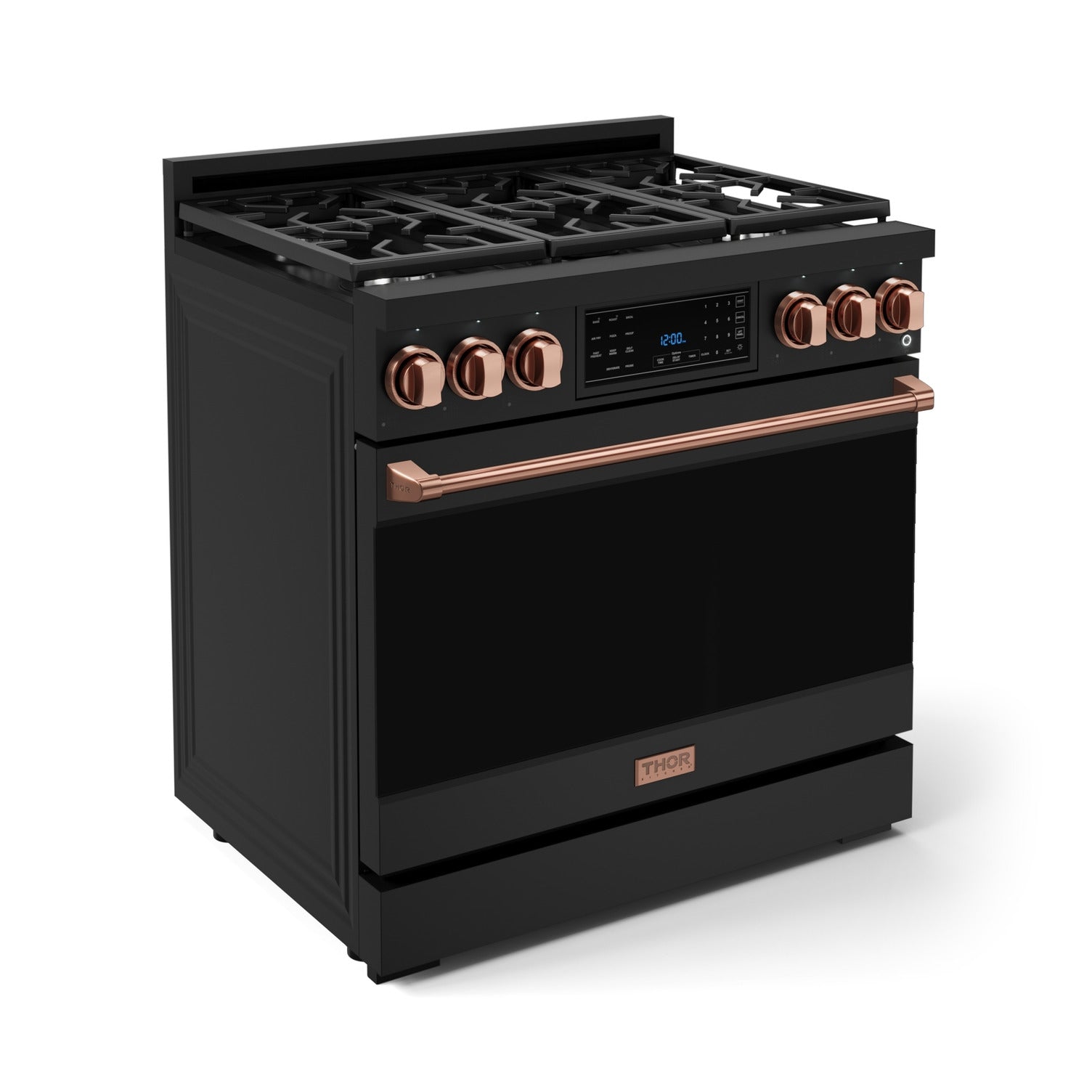 Thor Kitchen Black Stainless Steel Freestanding Professional Liquid Propane Gas Range|Gordon Ramsay Series (6 cu.ft.) - RSG36BLP-RSG