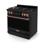 Thor Kitchen Black Stainless Steel Freestanding Professional Liquid Propane Gas Range|Gordon Ramsay Series (6 cu.ft.) - RSG36BLP-RSG