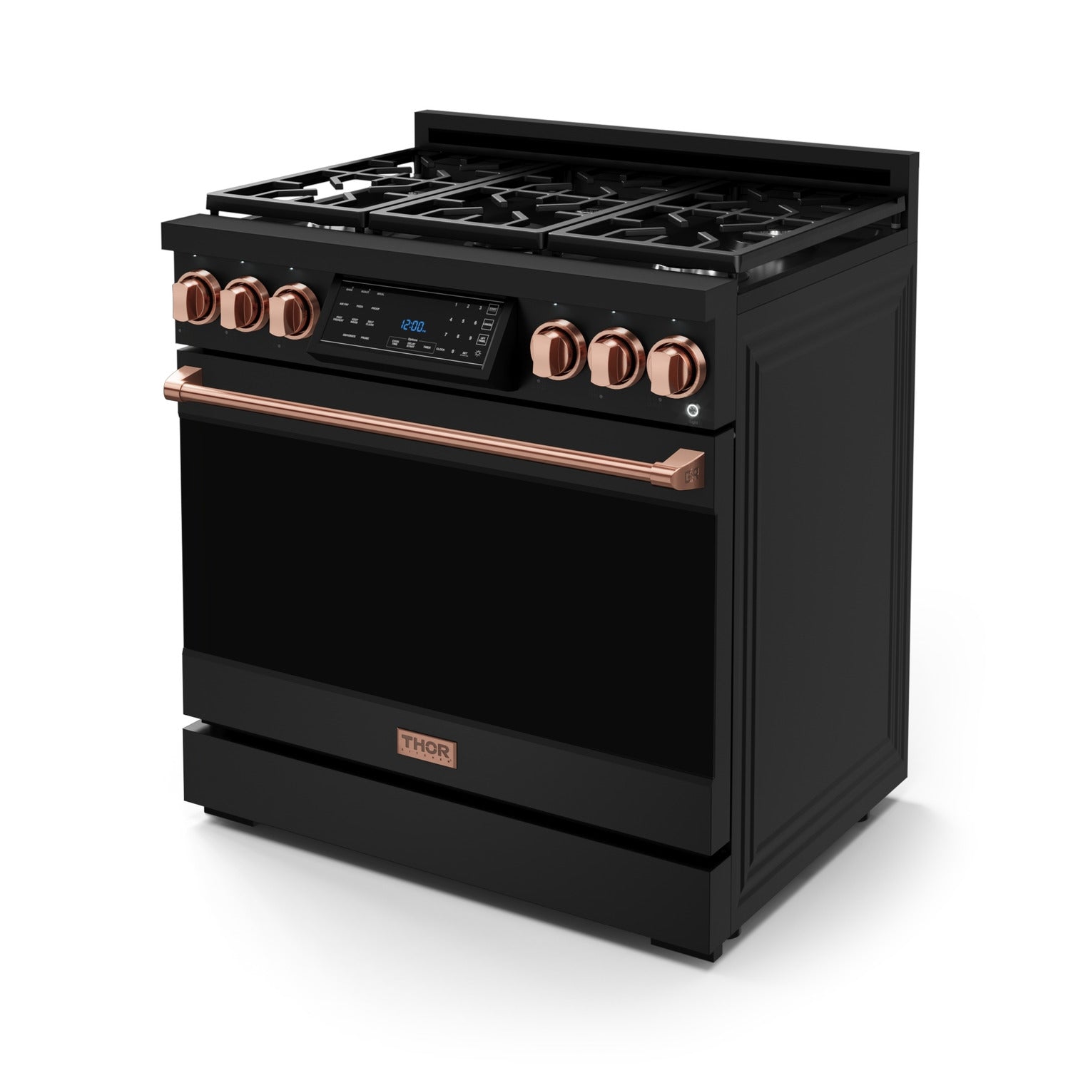 Thor Kitchen Black Stainless Steel Freestanding Professional Liquid Propane Gas Range|Gordon Ramsay Series (6 cu.ft.) - RSG36BLP-RSG