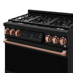 Thor Kitchen Black Stainless Steel Freestanding Professional Liquid Propane Gas Range|Gordon Ramsay Series (6 cu.ft.) - RSG36BLP-RSG