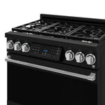 Thor Kitchen Black Stainless Steel Freestanding Professional Liquid Propane Gas Range|Gordon Ramsay Series (6 cu.ft.) - RSG36BLP-SS