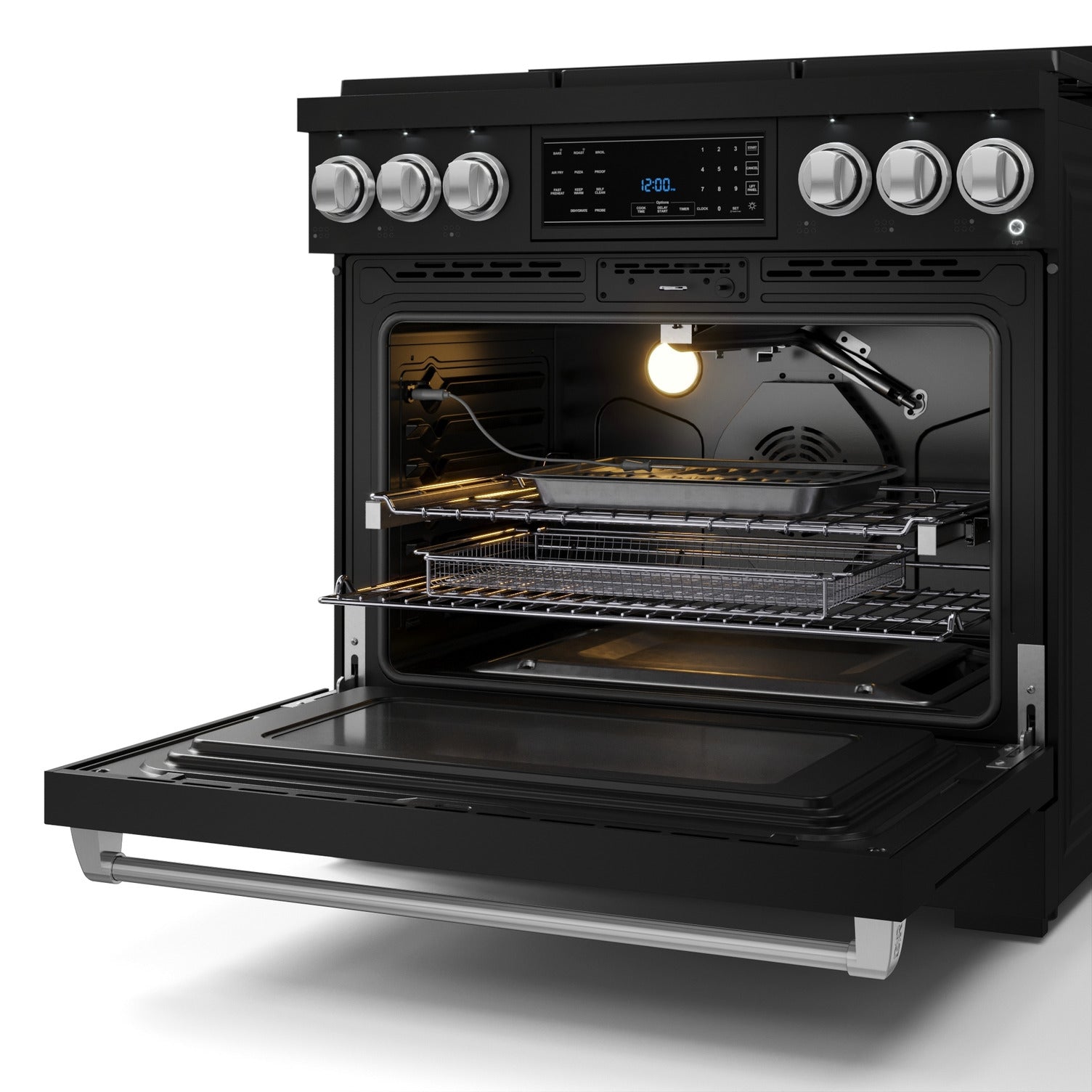Thor Kitchen Black Stainless Steel Freestanding Professional Liquid Propane Gas Range|Gordon Ramsay Series (6 cu.ft.) - RSG36BLP-SS