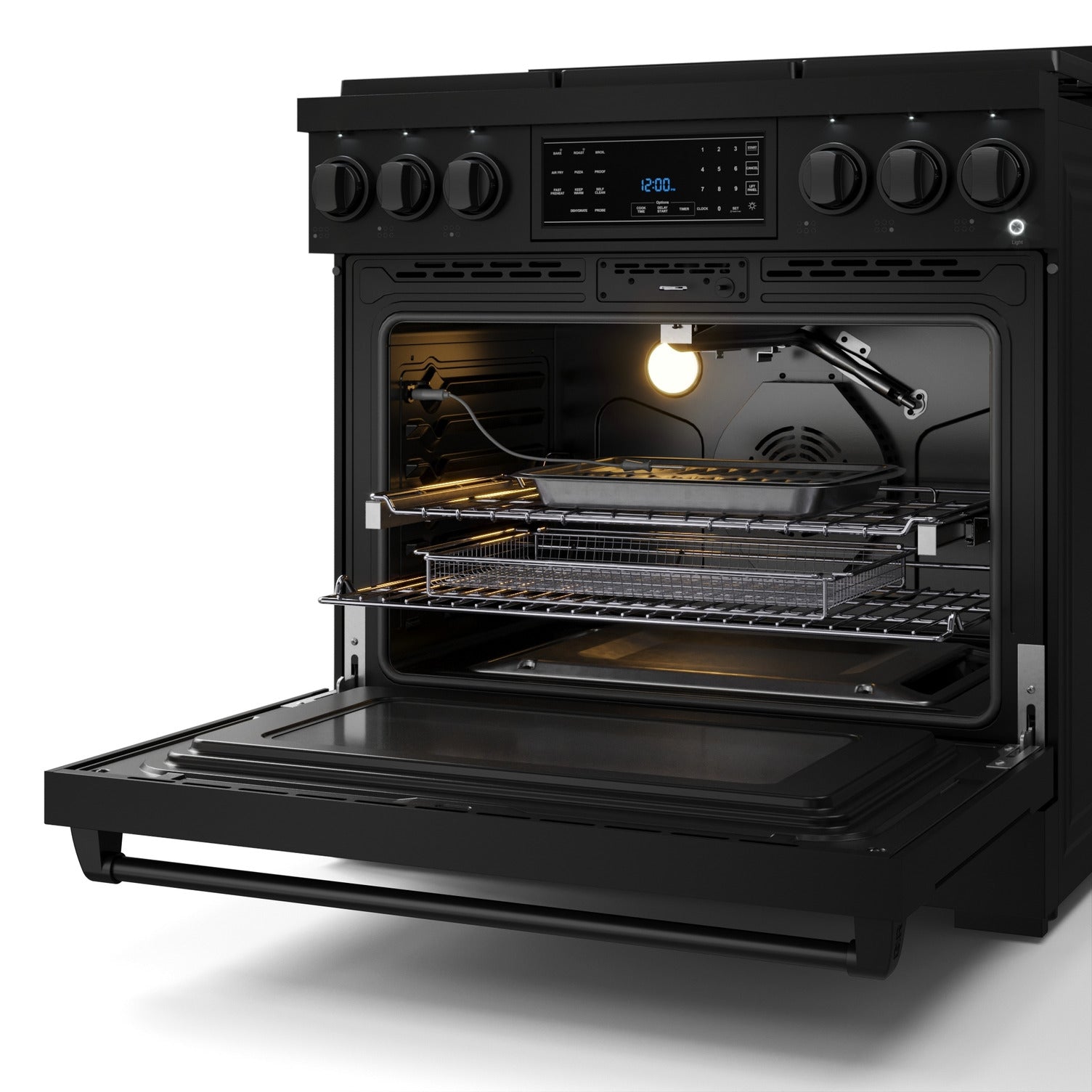Thor Kitchen Black Stainless Steel Freestanding Professional Liquid Propane Gas Range|Gordon Ramsay Series (6 cu.ft.) - RSG36BLP
