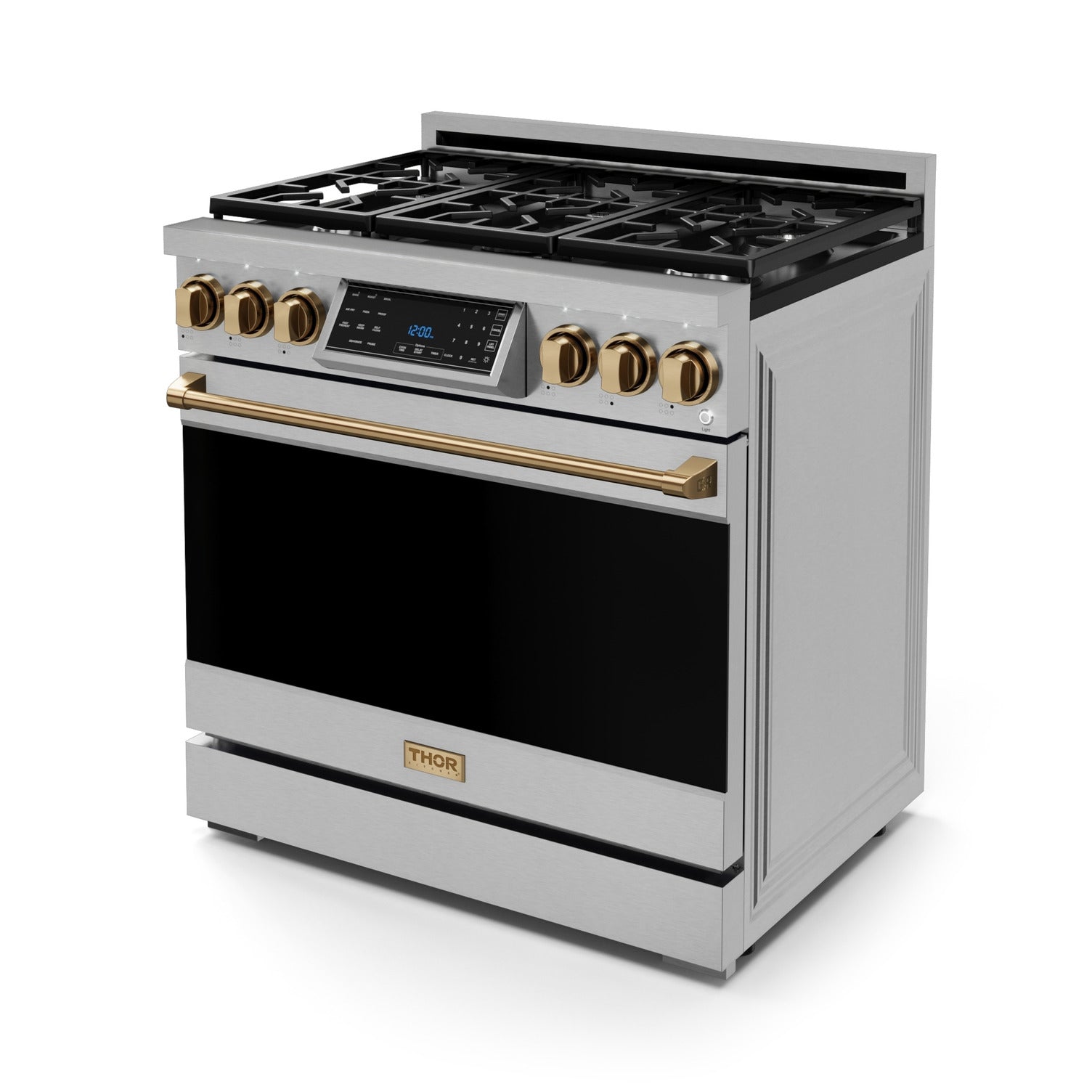 Thor Kitchen Stainless Steel Freestanding Professional Liquid Propane Gas Range|Gordon Ramsay Series (6 cu.ft.) - RSG36LP-BRZ