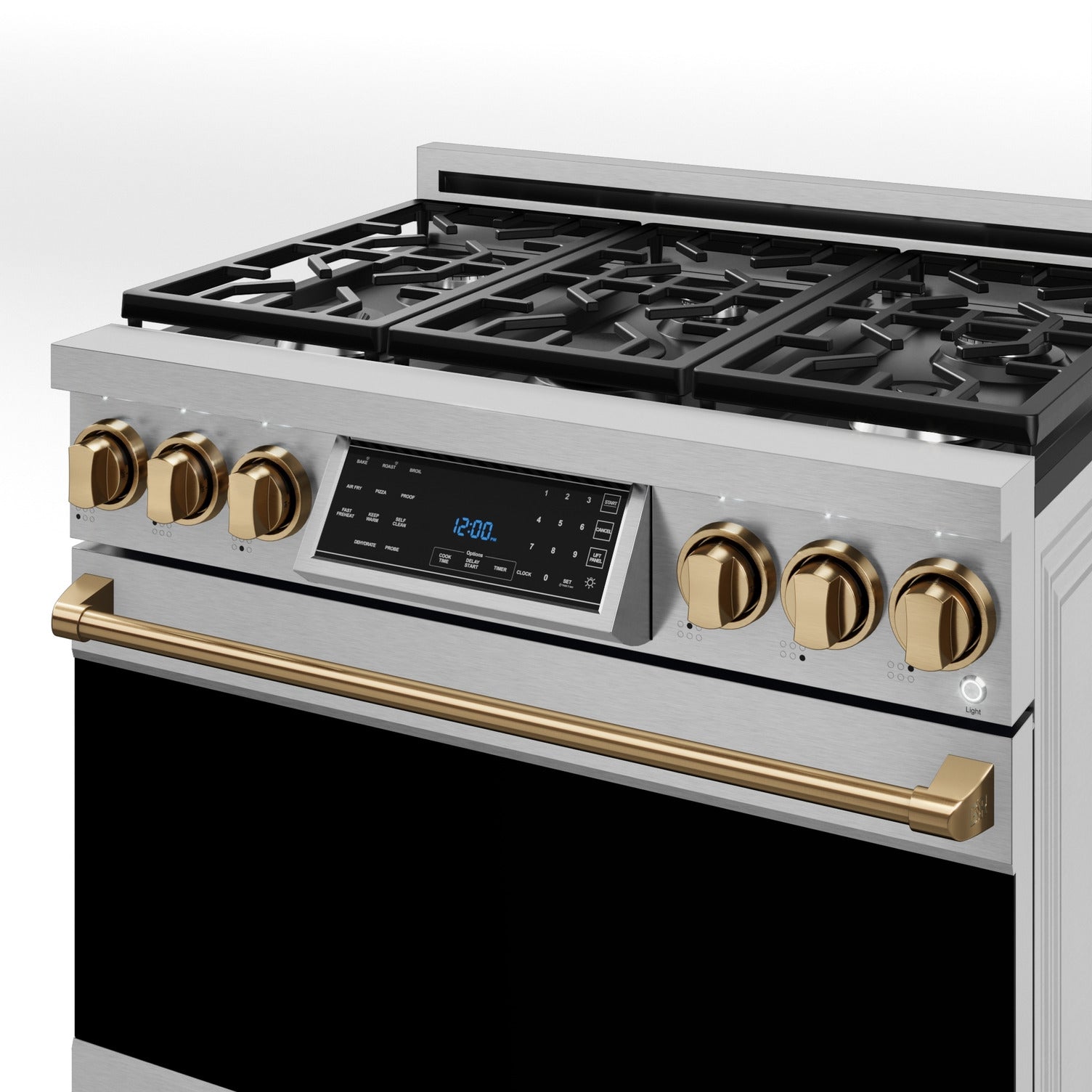 Thor Kitchen Stainless Steel Freestanding Professional Liquid Propane Gas Range|Gordon Ramsay Series (6 cu.ft.) - RSG36LP-BRZ