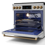 Thor Kitchen Stainless Steel Freestanding Professional Liquid Propane Gas Range|Gordon Ramsay Series (6 cu.ft.) - RSG36LP-BRZ
