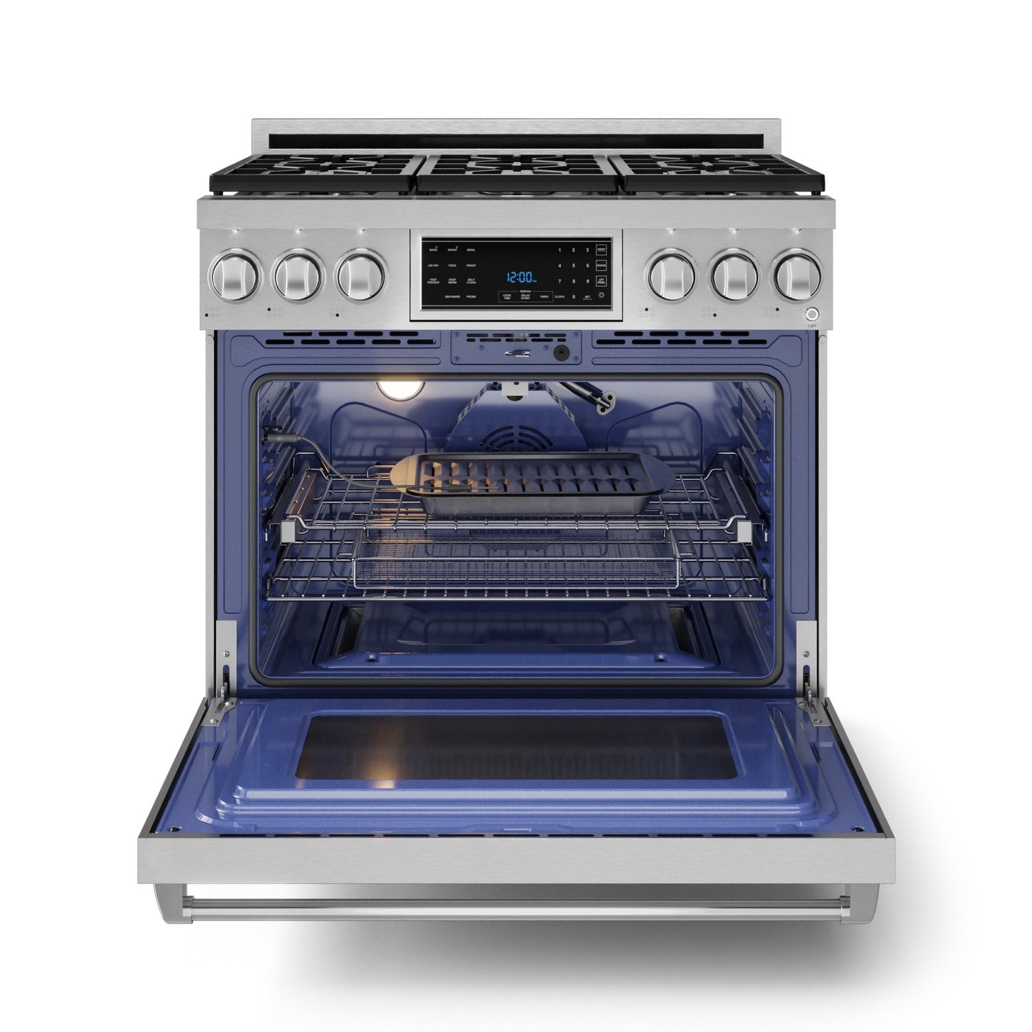 Thor Kitchen Stainless Steel Freestanding Professional Liquid Propane Gas Range|Gordon Ramsay Series (6 cu.ft.)- RSG36LP