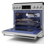 Thor Kitchen Stainless Steel Freestanding Professional Liquid Propane Gas Range|Gordon Ramsay Series (6 cu.ft.)- RSG36LP