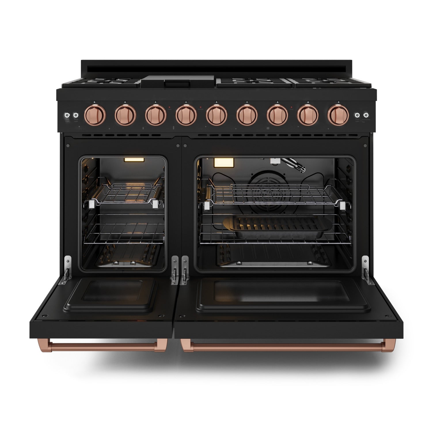 Thor Kitchen Black Stainless Steel Freestanding Professional Double Oven Liquid Propane Gas Range|Gordon Ramsay Series (7 cu.ft.) - RSG48EBLP-RSG