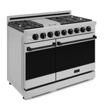 Thor Kitchen Stainless Steel Freestanding Professional Double Oven Liquid Propane Gas Range|Gordon Ramsay Series (7 cu.ft.) - RSG48ELP-BLK