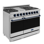 Thor Kitchen Stainless Steel Freestanding Professional Double Oven Liquid Propane Gas Range|Gorodn Ramsay Series (7 cu.ft.) - RSG48ELP-BLU