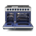 Thor Kitchen Stainless Steel Freestanding Professional Double Oven Liquid Propane Gas Range|Gorodn Ramsay Series (7 cu.ft.) - RSG48ELP-BLU