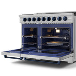 Thor Kitchen Stainless Steel Freestanding Professional Double Oven Liquid Propane Gas Range|Gorodn Ramsay Series (7 cu.ft.) - RSG48ELP-BLU