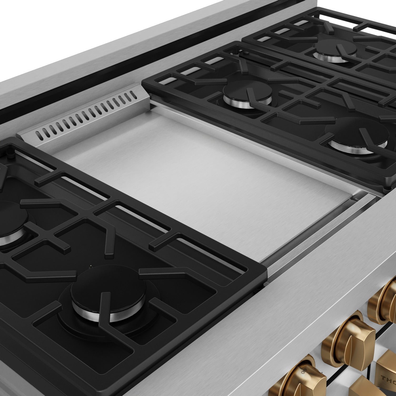 Thor Kitchen Stainless Steel Freestanding Professional Double Oven Gas Range|Gordon Ramsay Series (7 cu.ft.) - RSG48E-BRZ