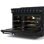 Thor Kitchen Black Stainless Steel Freestanding Professional Double Oven Gas Range|Gordon Ramsay Series (7 cu.ft.) - RSG48EB-BLU