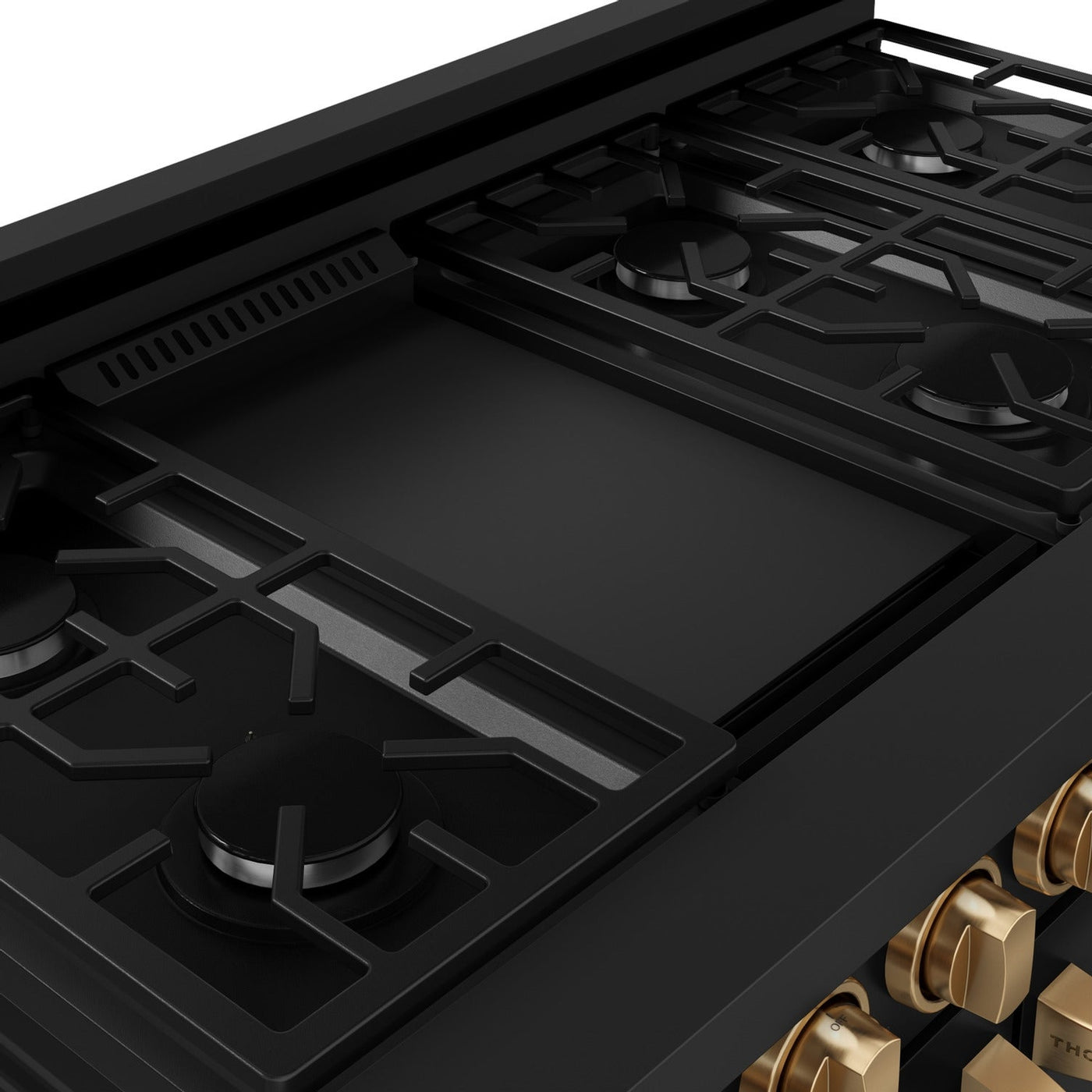 Thor Kitchen Black Stainless Steel Freestanding Professional Double Oven Liquid Propane Gas Range|Gordon Ramsay Series (7 cu.ft.) - RSG48EBLP-BRZ