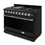 Thor Kitchen Black Stainless Steel Freestanding Professional Double Oven Liquid Propane Gas Range|Gordon Ramsay Series ( cu.ft.) - RSG48EBLP-SS