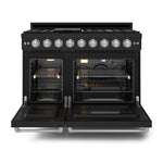Thor Kitchen Black Stainless Steel Freestanding Professional Double Oven Liquid Propane Gas Range|Gordon Ramsay Series ( cu.ft.) - RSG48EBLP-SS