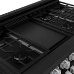 Thor Kitchen Black Stainless Steel Freestanding Professional Double Oven Liquid Propane Gas Range|Gordon Ramsay Series ( cu.ft.) - RSG48EBLP-SS