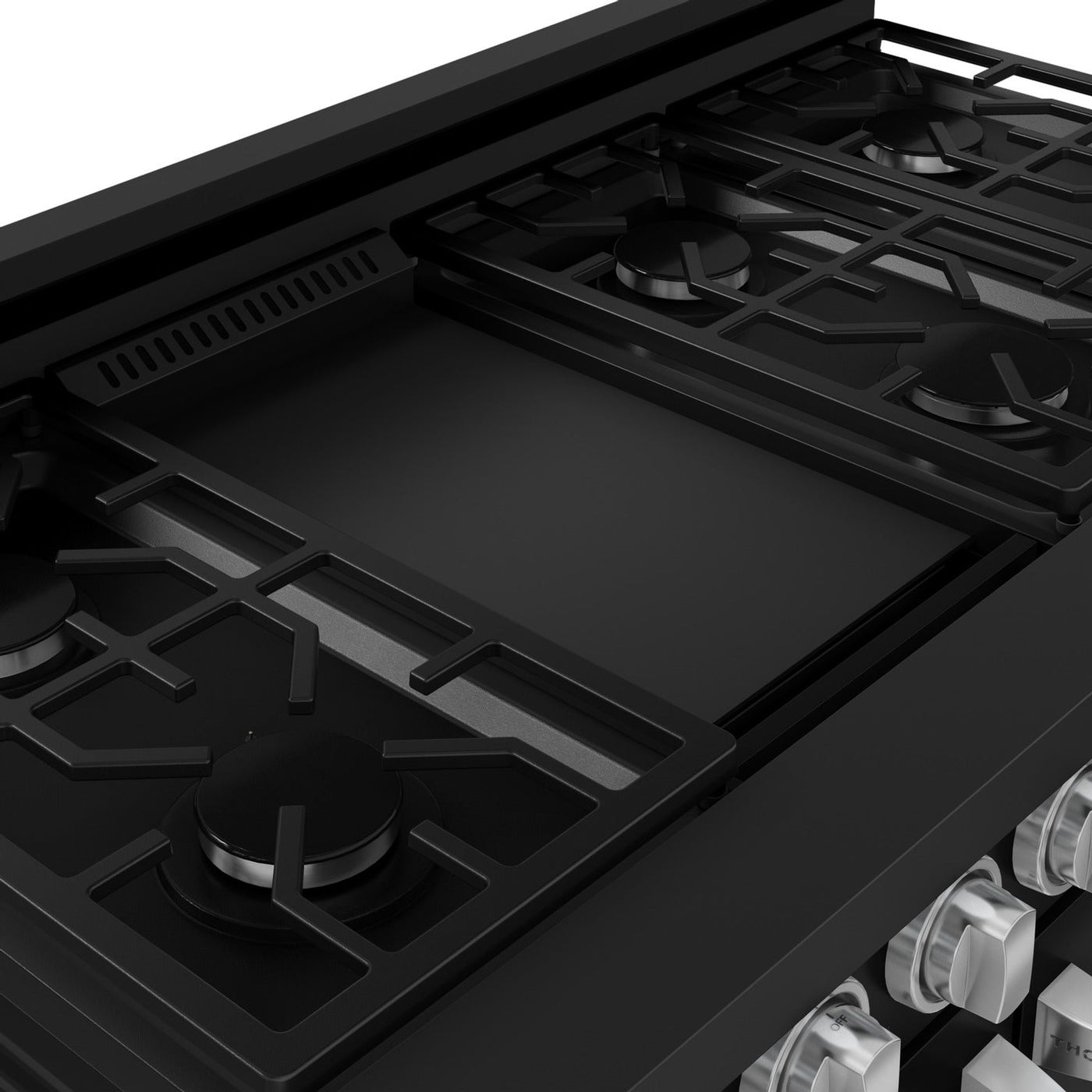 Thor Kitchen Black Stainless Steel Freestanding Professional Double Oven Liquid Propane Gas Range|Gordon Ramsay Series ( cu.ft.) - RSG48EBLP-SS