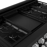 Thor Kitchen Black Stainless Steel Freestanding Professional Double Oven Liquid Propane Gas Range|Gordon Ramsay Series ( cu.ft.) - RSG48EBLP-SS