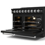 Thor Kitchen Black Stainless Steel Freestanding Professional Double Oven Gas Range|Gordon Ramsay Series ( 7 cu.ft.) - RSG48EB-SS
