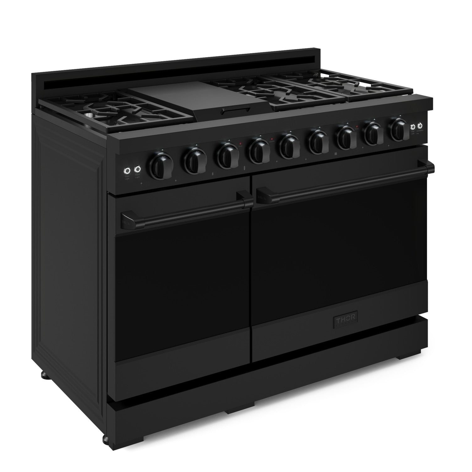 Thor Kitchen Black Stainless Steel Freestanding Professional Double Oven Liquid Propane Gas Range|Gordon Ramsay Series (7 cu.ft.) - RSG48EBLP