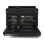 Thor Kitchen Black Stainless Steel Freestanding Professional Double Oven Liquid Propane Gas Range|Gordon Ramsay Series (7 cu.ft.) - RSG48EBLP