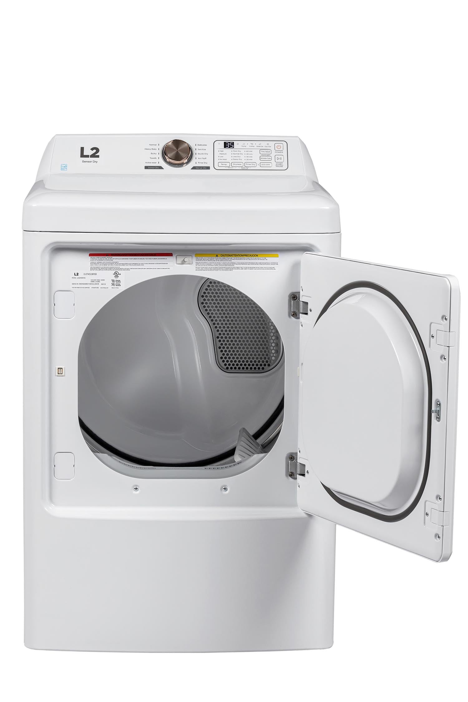 L2 White Electric Dryer (7.5 Cu. Ft) - LE52N1BWWC