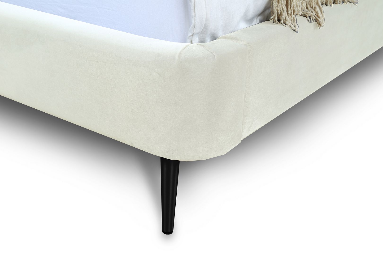 Stege Full-Size Bed - Cream/Black Legs