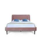 Stege Queen Bed - Blush/Black Legs