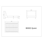 Stege Queen Bed - Blush/Black Legs