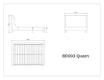 Stege Queen Bed - Grey/Black Legs