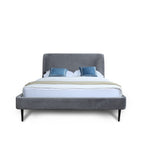 Stege Queen Bed - Grey/Black Legs