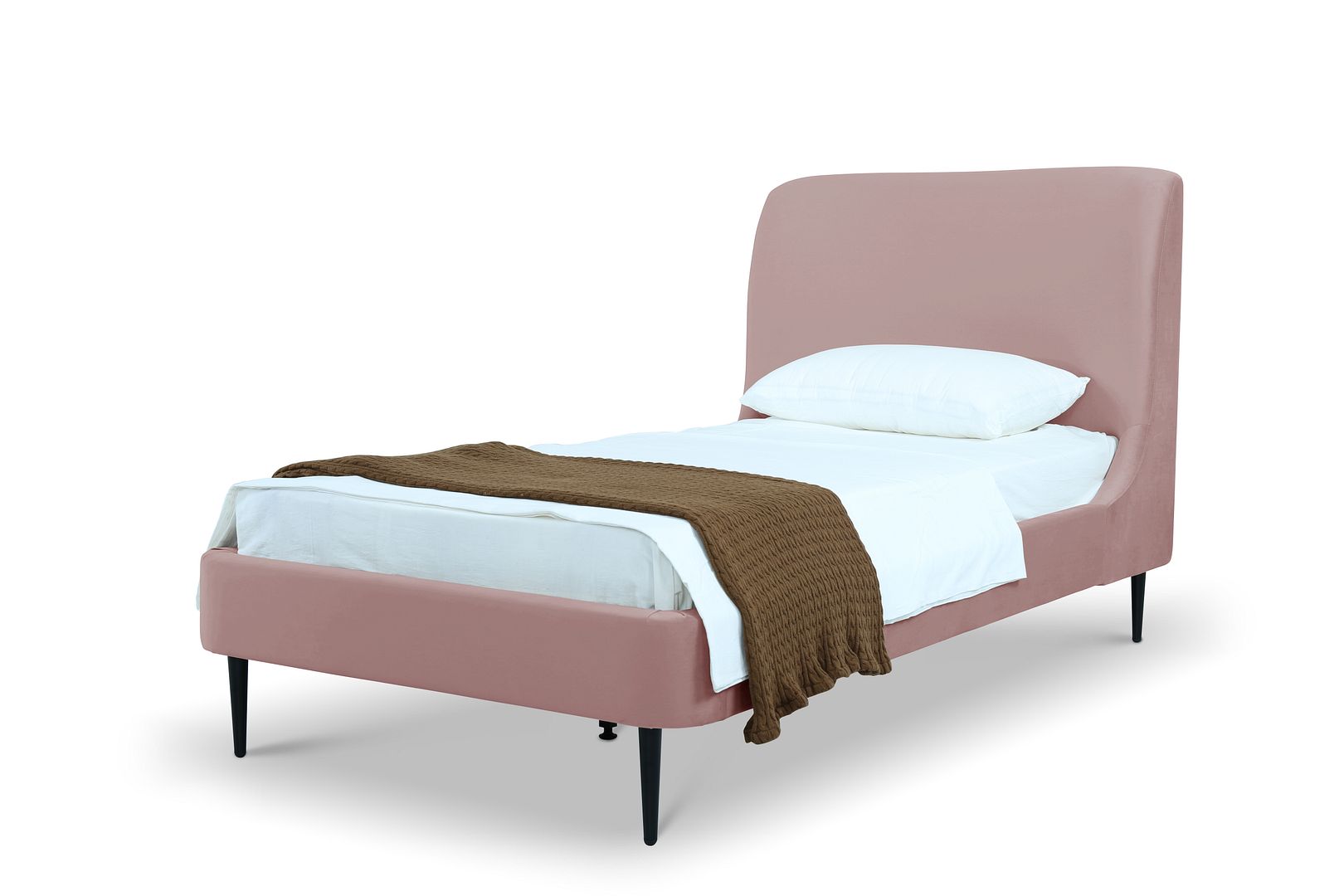 Stege Twin Bed - Blush with Black Legs