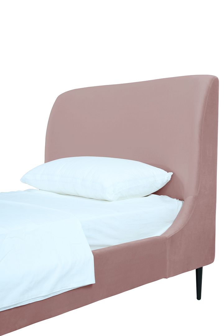 Stege Twin Bed - Blush with Black Legs