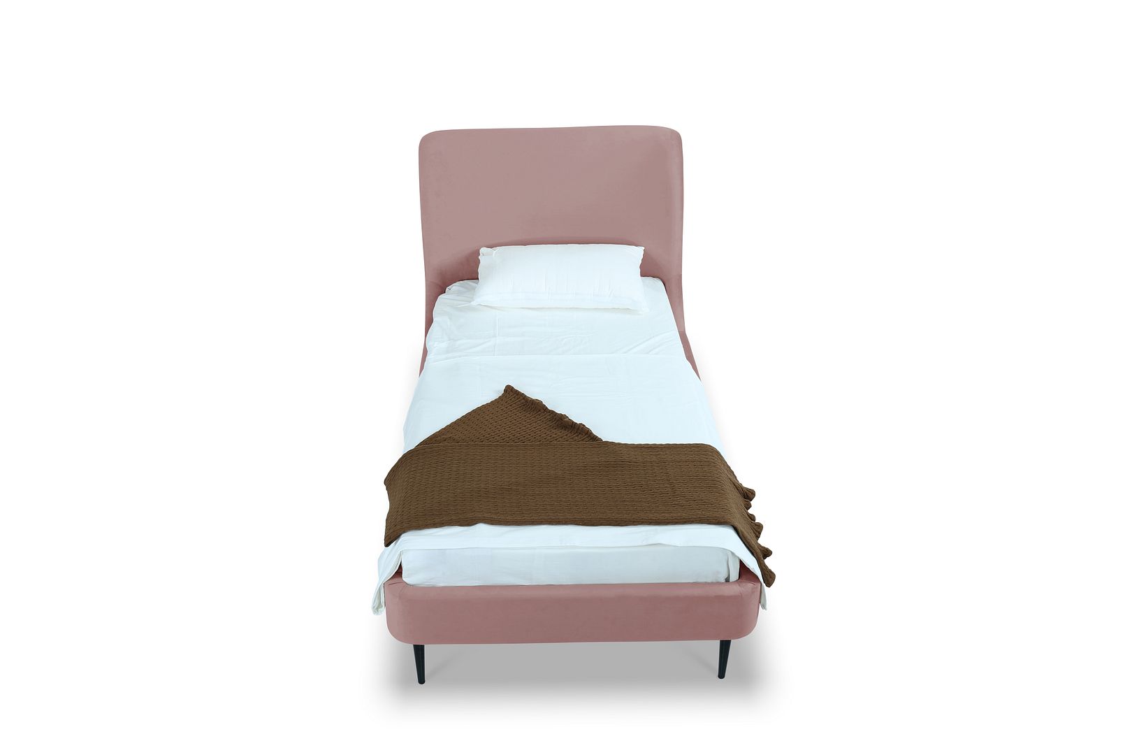 Stege Twin Bed - Blush with Black Legs