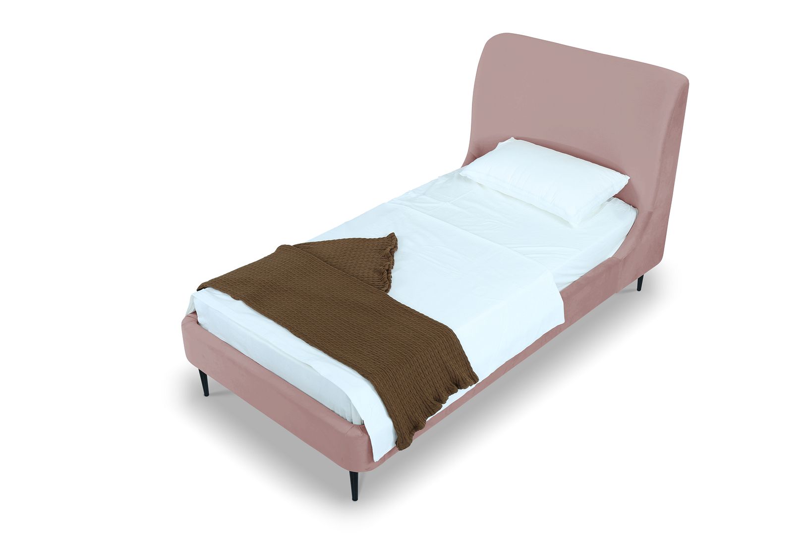 Stege Twin Bed - Blush with Black Legs