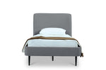 Stege Twin Bed - Grey with Black Legs