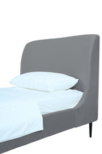 Stege Twin Bed - Grey with Black Legs