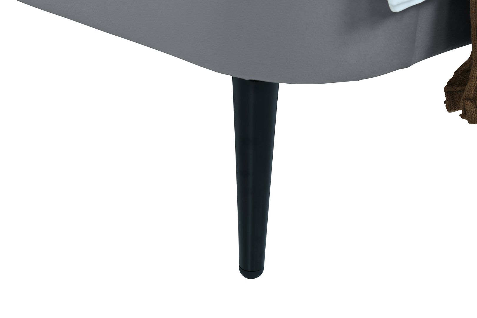 Stege Twin Bed - Grey with Black Legs