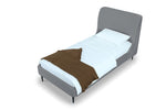 Stege Twin Bed - Grey with Black Legs