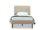 Stege Twin Bed - Taupe with Black Legs