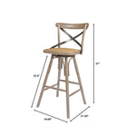 Blagardsgade Rattan Swivel Counter Stool Set - Sundried - Set of 2